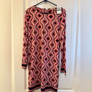 Michael Kors Red and Black Geometric Dress
